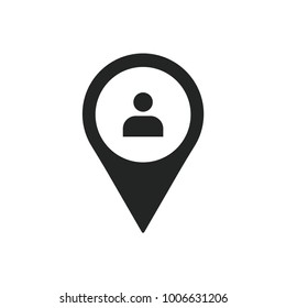 Location icon isolated on white background. User symbol modern, simple, vector, icon for website design, mobile app, ui. Vector Illustration