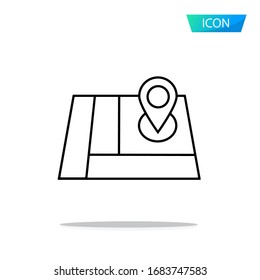 Standortsymbol einzeln auf weißem Hintergrund.