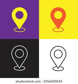 icono de ubicación aislado en un fondo blanco. Ilustración del vector