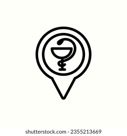 location icon, isolated pharmacy icon in light background, perfect for website, blog, logo, graphic design, social media, UI, mobile app