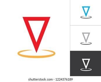 Location Icon Isolated Vector Illustration. Map Pin Concept Symbol Design on White Background.