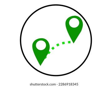 Ortssymbol einzeln auf weißem Hintergrund. Symbol Flache Vektorgrafik.
