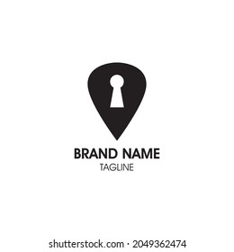 Icono de ubicación con un agujero clave para su marca comercial
