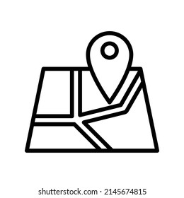 Icono de ubicación. Diseño De Estilo De Arte De Línea Aislado En Fondo Blanco
