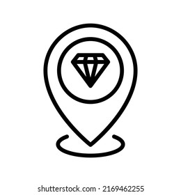 Location Icon. Line Art Style Design Isolated On White Background