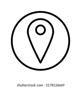 Location Icon. Line Art Style Design Isolated On White Background