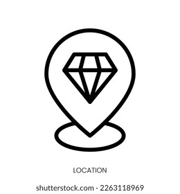 location icon. Line Art Style Design Isolated On White Background