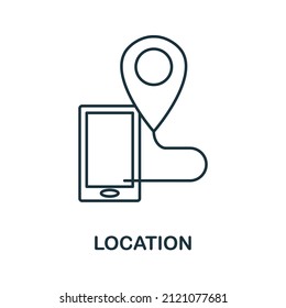 Location icon. Line element from take away collection. Linear Location icon sign for web design, infographics and more.