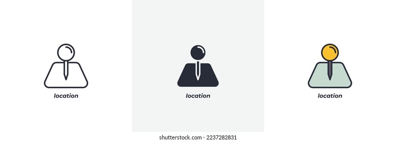 location icon. Line, solid and filled outline colorful version, outline and filled vector sign. Idea Symbol, logo illustration. Vector graphics
