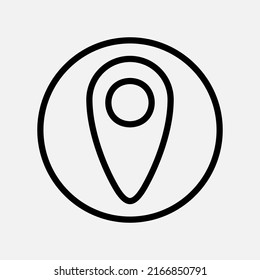 Location icon in line style about user interface, use for website mobile app presentation