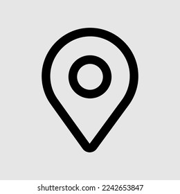 Icono de ubicación en el estilo de línea sobre la interfaz de usuario, uso para presentación de aplicaciones móviles del sitio web