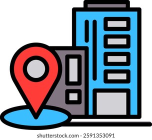Location Icon Lineal Color Vector Illustration