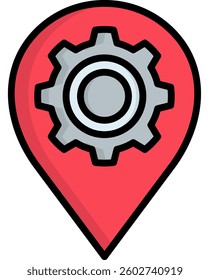 Location Icon Lineal Color Vector Illustration