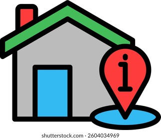 Location Icon Lineal Color Vector Illustration