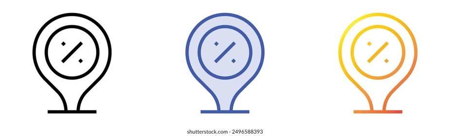 location icon. Linear, Blue Fill and Gradient Style Design Isolated On White Background