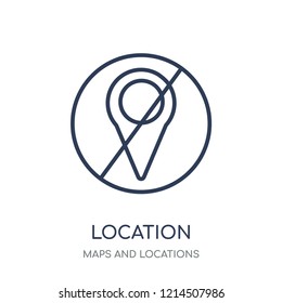 Location icon. Location linear symbol design from Maps and locations collection. Simple outline element vector illustration on white background.