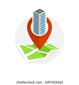 Location Icon. Locating Your Business. Flat Design. Isolated Illustration