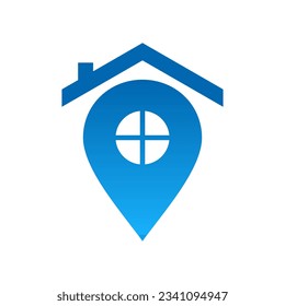 location icon logo and house shape
