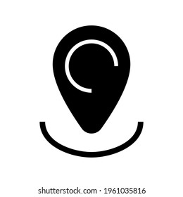 icono de ubicación o logotipo símbolo de signo aislado ilustración vectorial - iconos vectoriales de estilo negro de alta calidad
