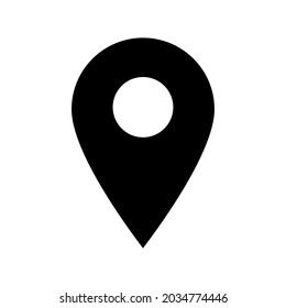 Ortssymbol oder Logo einzeln auf Zeichen, Vektorgrafik - hochwertige Vektorsymbole mit schwarzem Hintergrund
