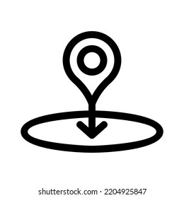 icono de ubicación o logotipo símbolo de signo aislado ilustración vectorial - iconos vectoriales de estilo negro de alta calidad
