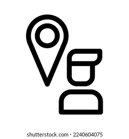 Ortssymbol oder Logo einzeln auf Zeichen, Vektorgrafik - hochwertige Vektorsymbole mit schwarzem Hintergrund
