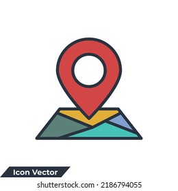 ilustración vectorial del logotipo del icono de ubicación. plantilla de símbolo de mapa para colección de diseño gráfico y web