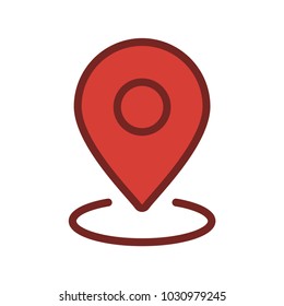 Location icon, map pin, gps pointer