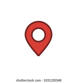 Location icon, map pin, gps pointer