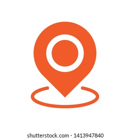 Location icon, map pin gps pointer.