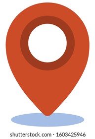 location icon, map pin, gps pointer vector flat illustration.