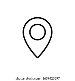 Location icon. Map pin icon with line style 