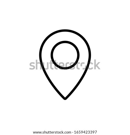 Location icon. Map pin icon with line style 