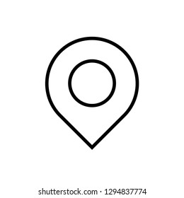Location icon, map pin marker, linear vector symbol