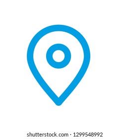 Location icon, map pin marker, linear vector symbol