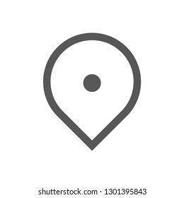 Location icon, map pin marker, linear vector symbol