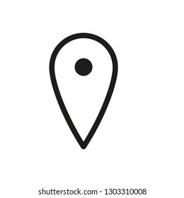 Location icon, map pin marker, linear vector symbol
