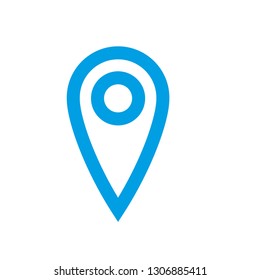 Location icon, map pin marker, linear vector symbol