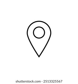 Ícone de localização mapear o vetor de contorno de pin. Símbolo de sinal de navegação de marcador de endereço isolado