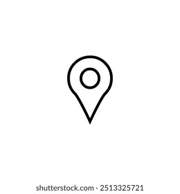 Location icon map pin outline vector. Address search navigation mark sign symbol isolated