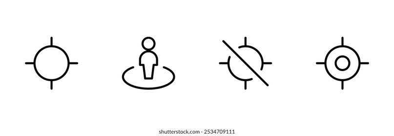 Icono de Locación. Mapa, pin, lugar, mapas, marca de tierra, icono de marcador. Vector lineal. Línea, sólido, línea plana, estilo delgado y conveniente para la página del Web, App móvil, UI, diseño de UX.