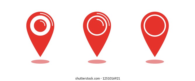 Location icon, map pin pointer, vector symbol