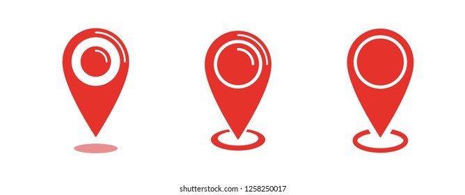 Location icon, map pin pointer, vector symbol