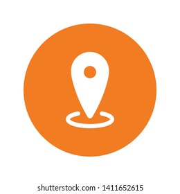 Location icon, map pin pointer. Gps navigation locate symbol.