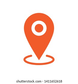 Location icon, map pin pointer. Gps navigation locate symbol.