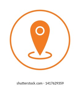 Location icon, map pin pointer. Gps navigation locate symbol.