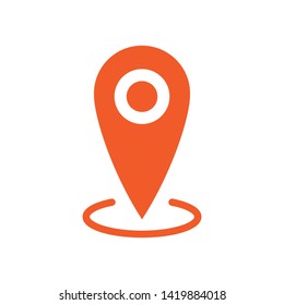 Location icon, map pin pointer. Gps navigation locate symbol.