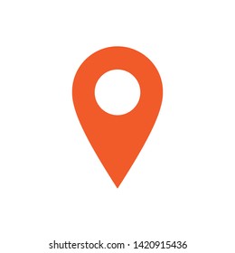 Location icon, map pin pointer. Gps navigation locate symbol.