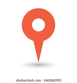Location icon, map pin pointer. Gps navigation locate symbol