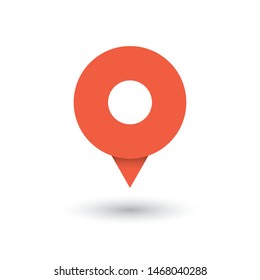 Location icon, map pin pointer. Gps navigation locate symbol